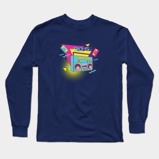 Blue boombox with cassette Long Sleeve T-Shirt